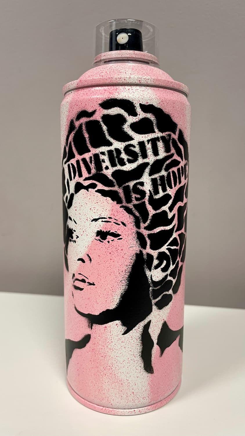 [fr]Raf Urban - Diversity is hope - Bombe aérosol rose pâle[en]Raf Urban - Diversity is hope - Pale pink spray can