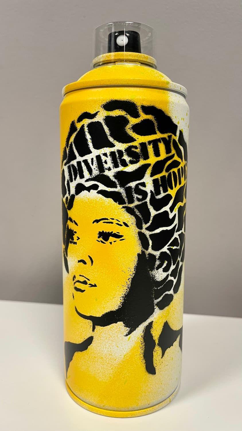 [fr]Raf Urban - Diversity is hope - Bombe aérosol jaune[en]Raf Urban - Diversity is hope - Yellow spray can