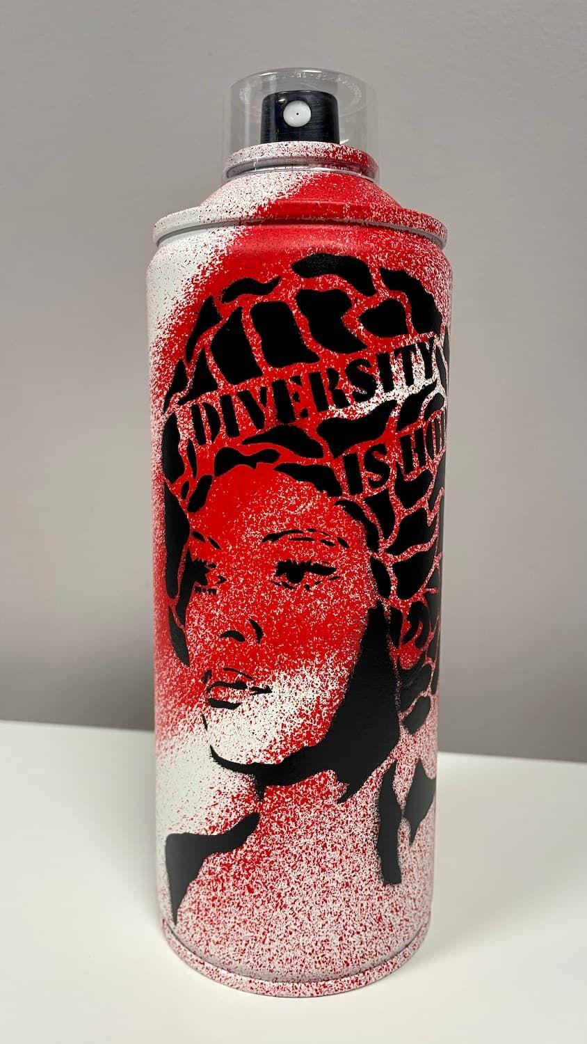 [fr]Raf Urban - Diversity is hope - Bombe aérosol rouge[en]Raf Urban - Diversity is hope - Red aerosol can
