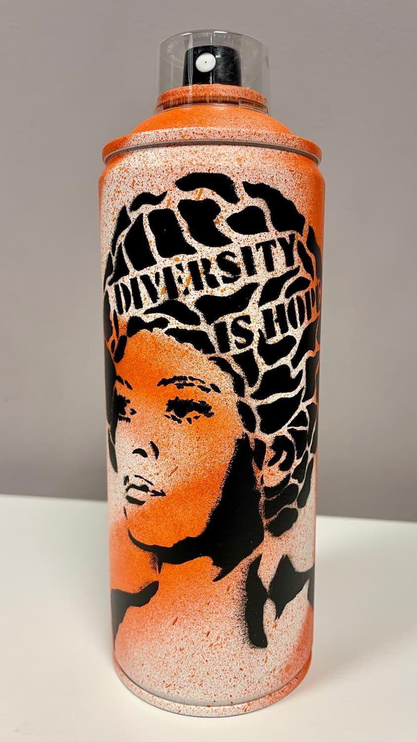 [fr]Raf Urban - Diversity is hope - Bombe aérosol orange[en]Raf Urban - Diversity is hope - Orange spray can