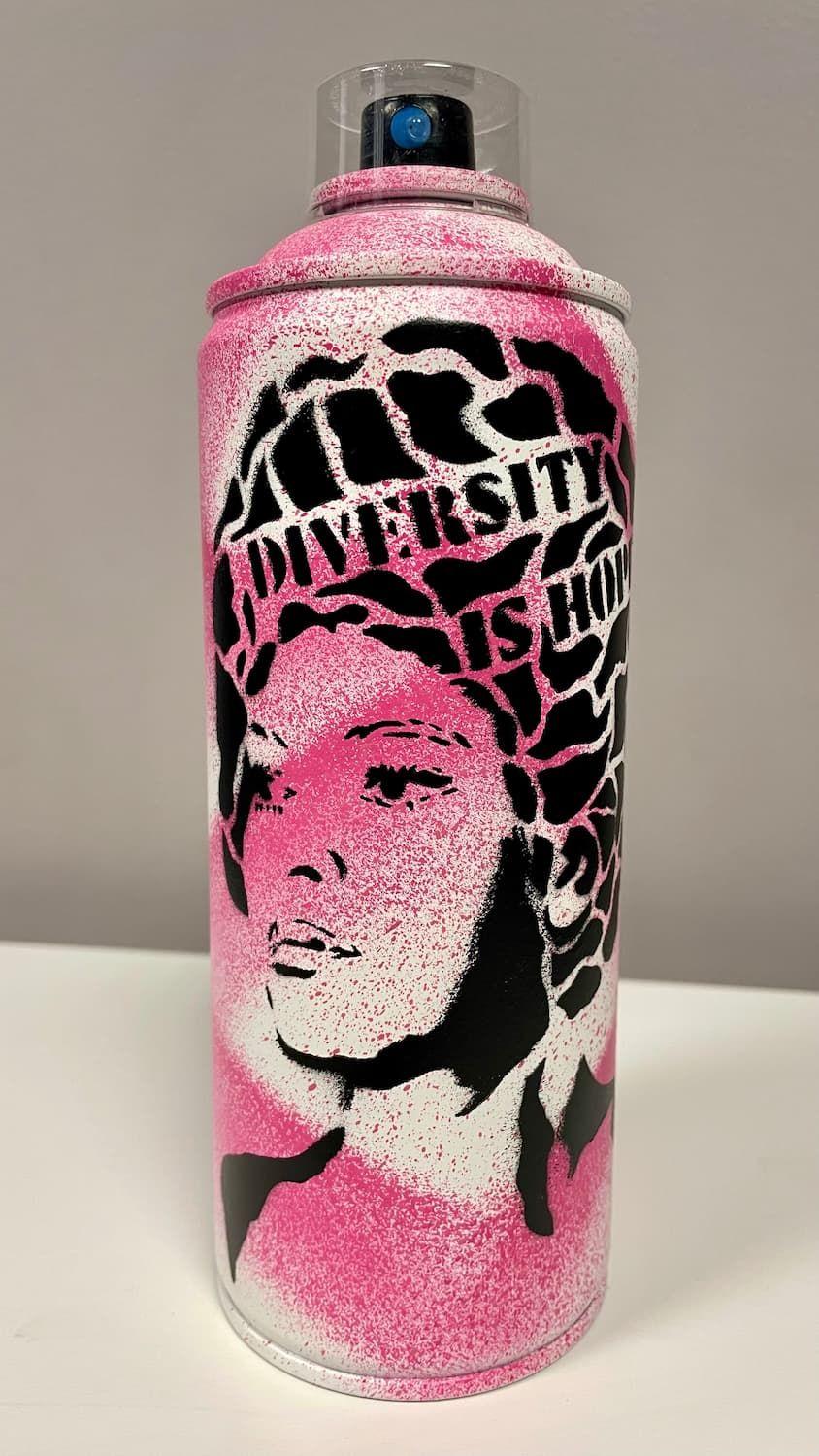 [fr]Raf Urban - Diversity is hope - Bombe aérosol rose[en]Raf Urban - Diversity is hope - Pink spray can