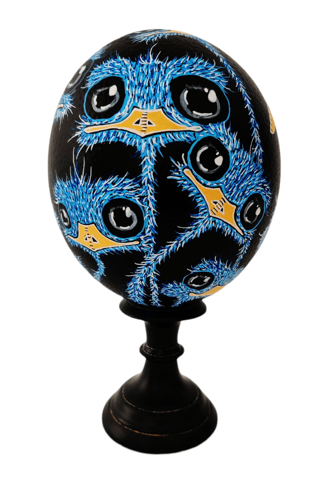 [fr]Matt_tieu - Les Bleues - Oeuf d'autruche[en]Matt_tieu - The Blues - Acrylic painting on ostrich egg
