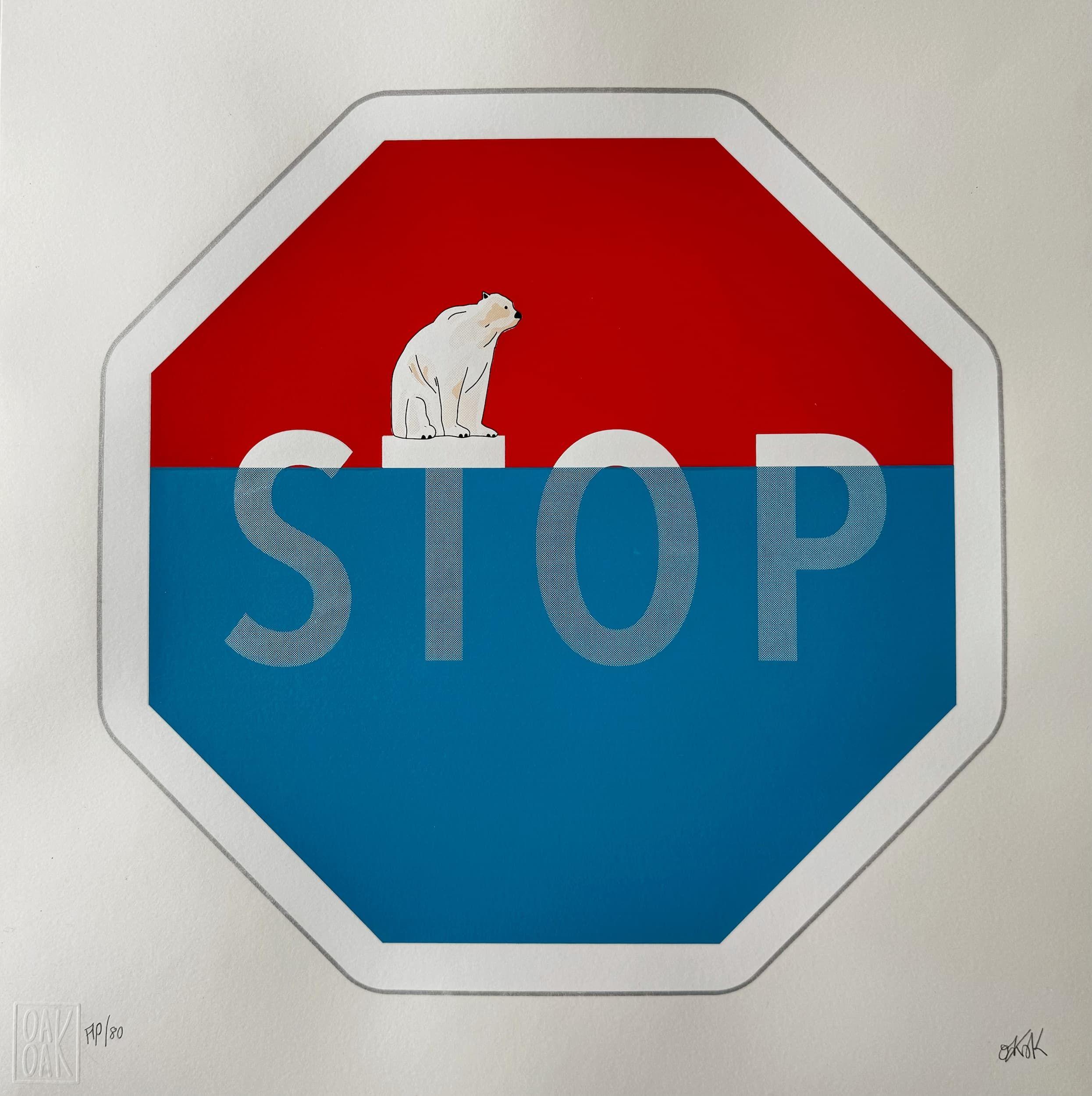 [fr]Oak Oak - Sérigraphie STOP V1 - Epreuve d'artiste (AP)[en]Oak Oak - STOP V1 - Screenprint - Artist Proof (AP)
