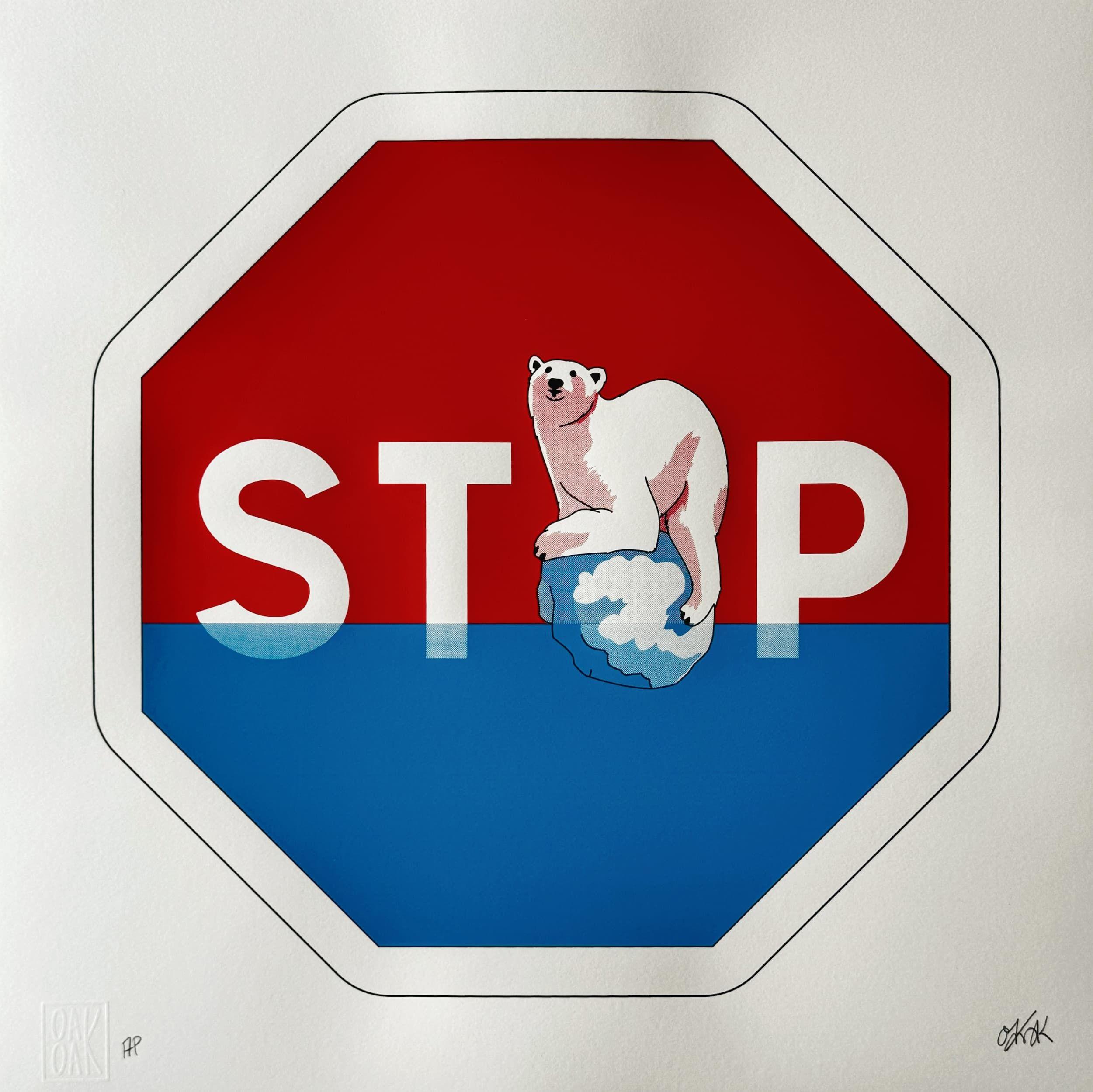 [fr]Oak Oak - Sérigraphie STOP V2 - Epreuve d'artiste (AP)[en]Oak Oak - STOP V2 - Screenprint - Artist Proof (AP)
