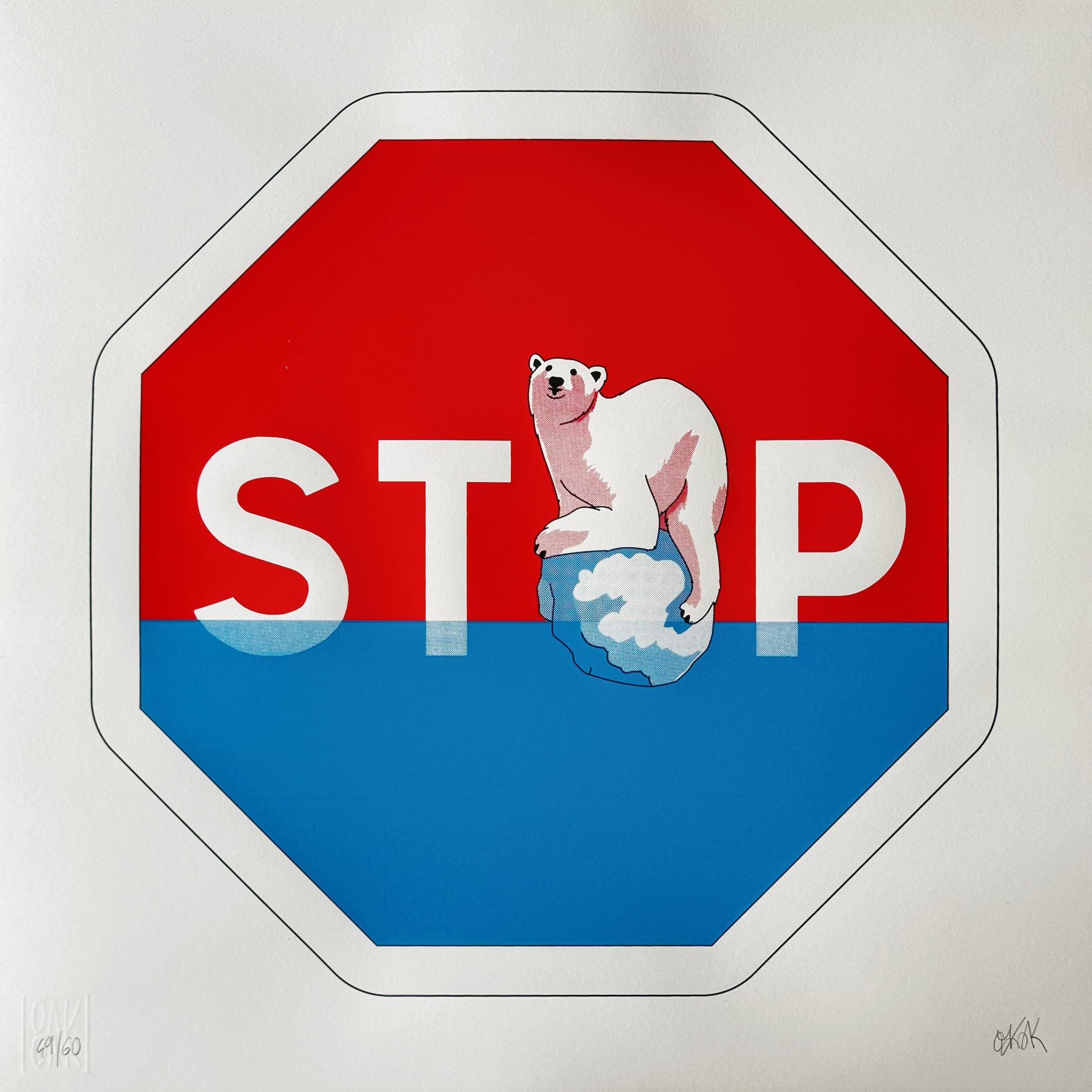 [fr]Oak Oak - Sérigraphie STOP V2[en]Oak Oak - STOP V2 - Screenprint