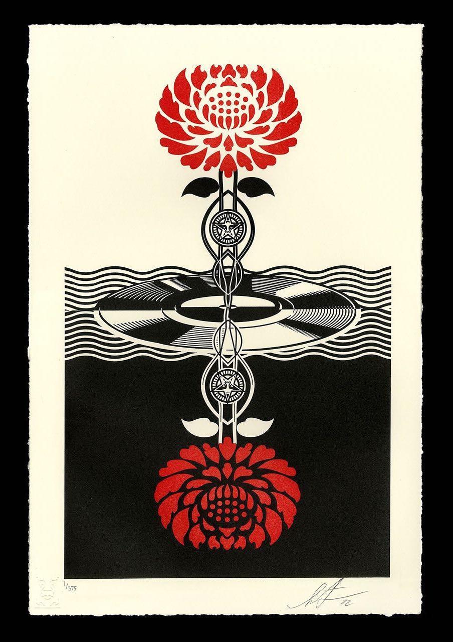 [fr]Shepard Fairey (Obey Giant) - Post-Punk Flower (red) - Letterpress[en]Shepard Fairey (Obey Giant) - Post-Punk Flower (red) - Letterpress