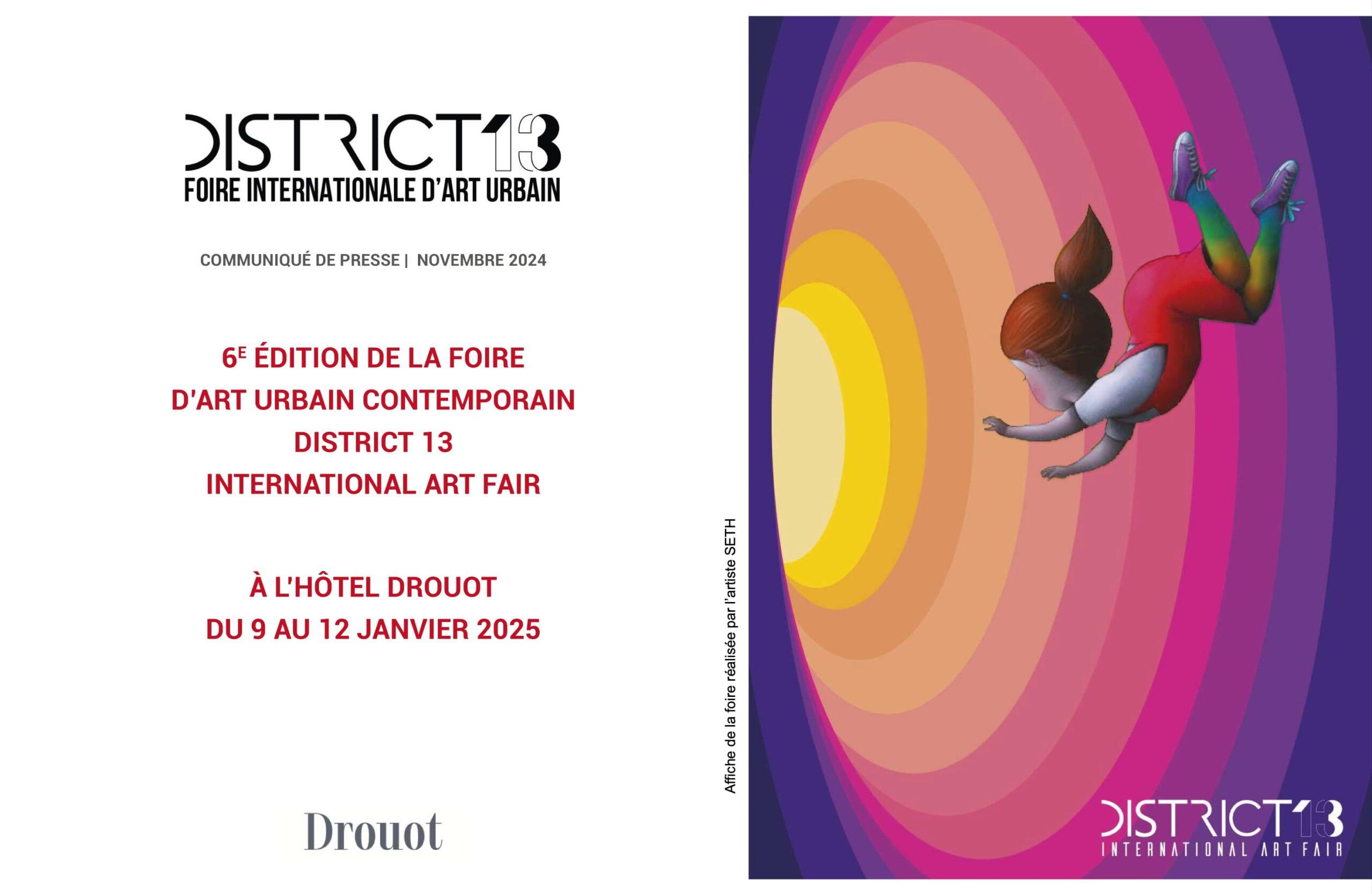 Affiche de la 6ème édition du District 13 Art Fair réalisée par le street artiste Seth.