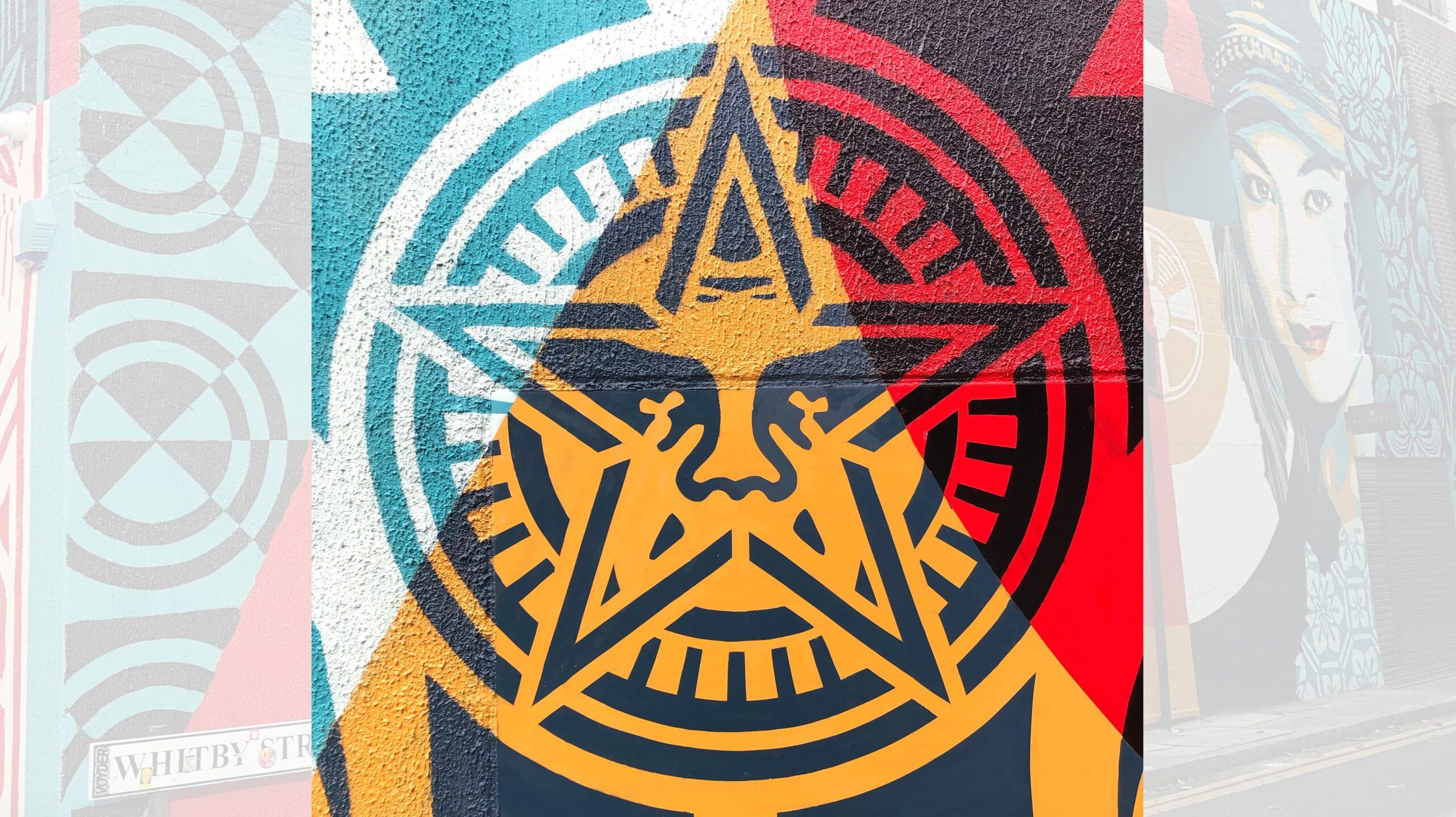 Fresque murale réalisée dans le quartier de Shoreditch à Londres par Shepard Fairey