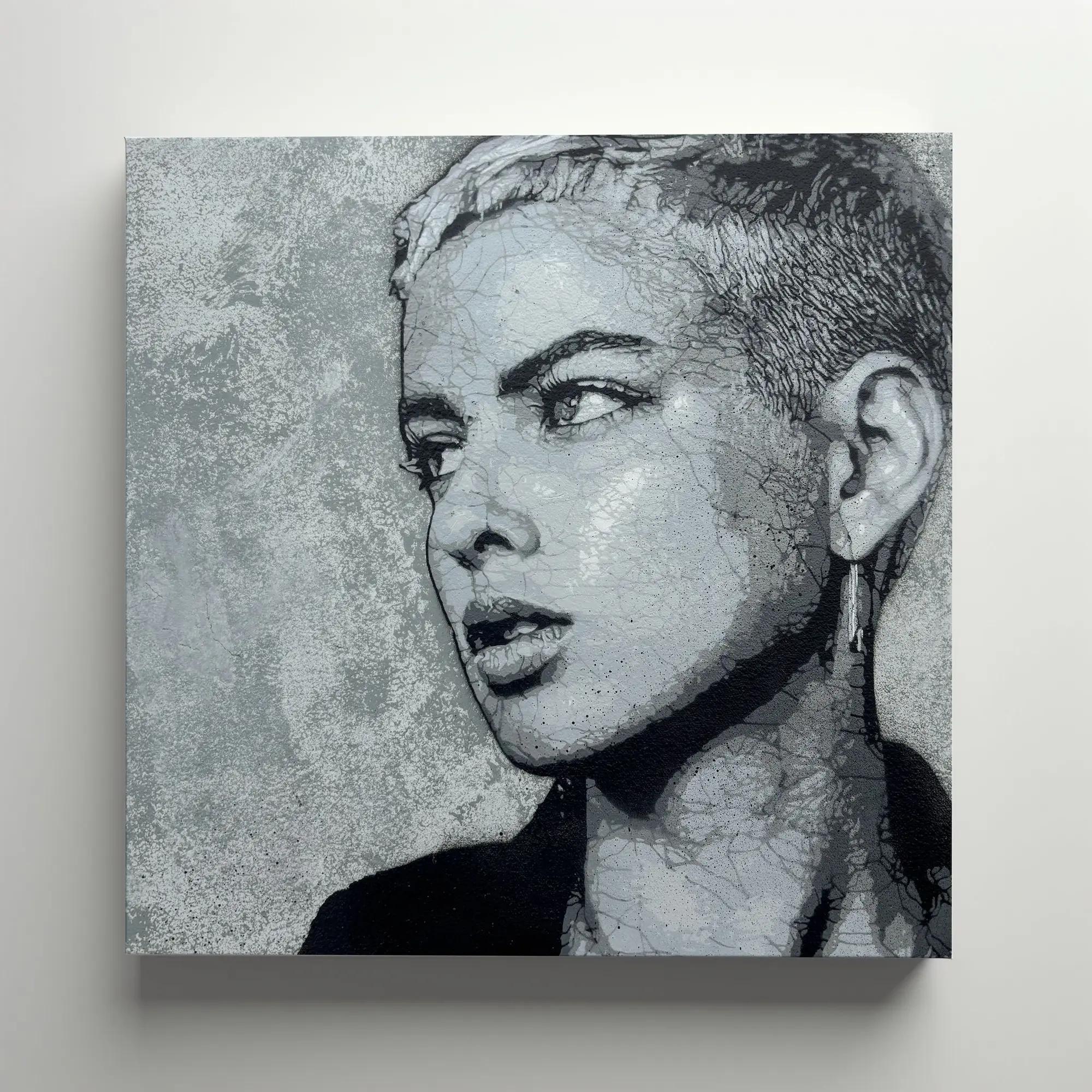Looking forward - Kelu Abstract, pochoir sur toile, 40 x 40 cm, 2026 | Galerie Jumble - Art Urbain / Street Art