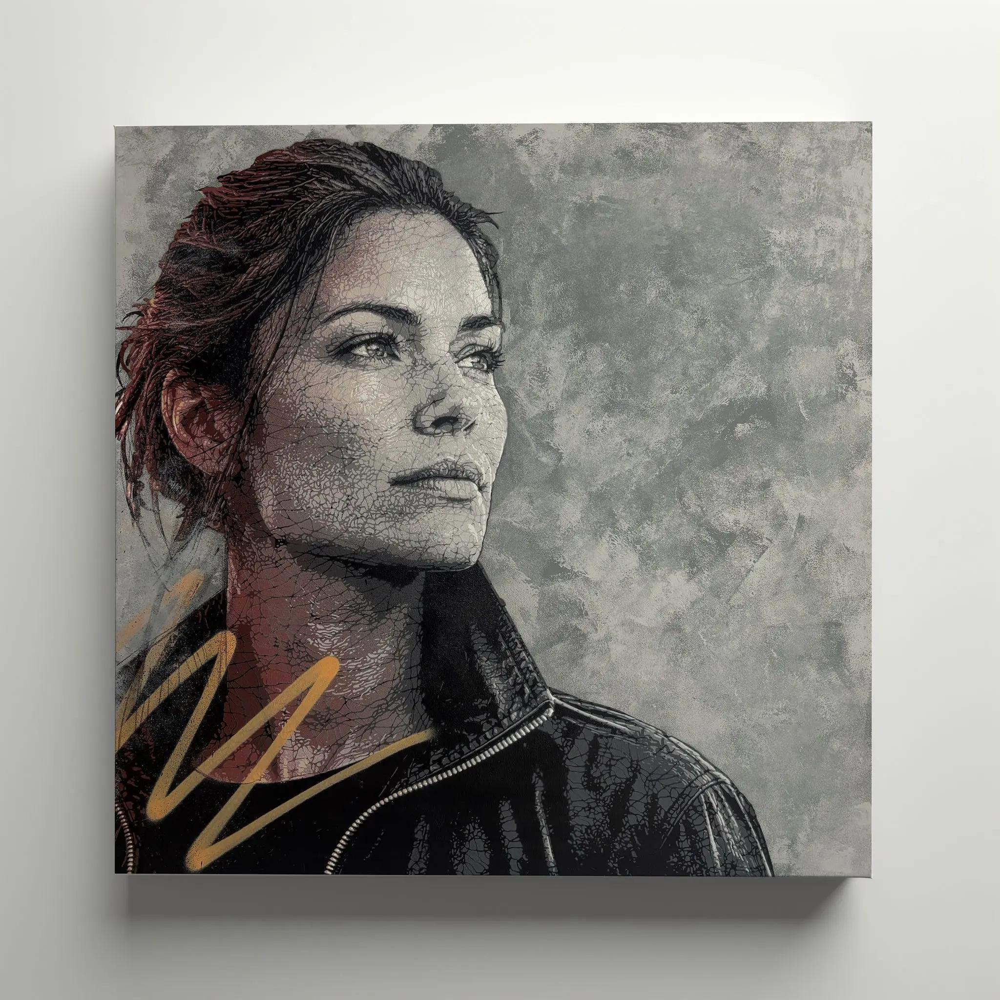 Zelie - Kelu Abstract, pochoir sur toile, 40 x 40 cm, 2026 | Galerie Jumble - Art Urbain / Street Art