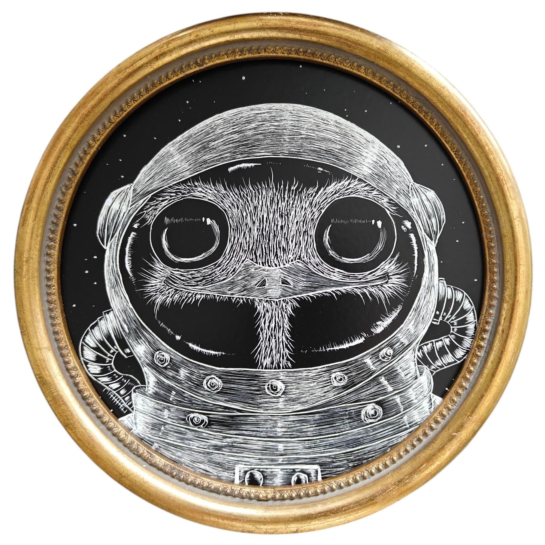 Neil - Matt_tieu, carte à gratter, diamètre 17,5 cm, 2026 | Galerie Jumble - Art Urbain / Street Art