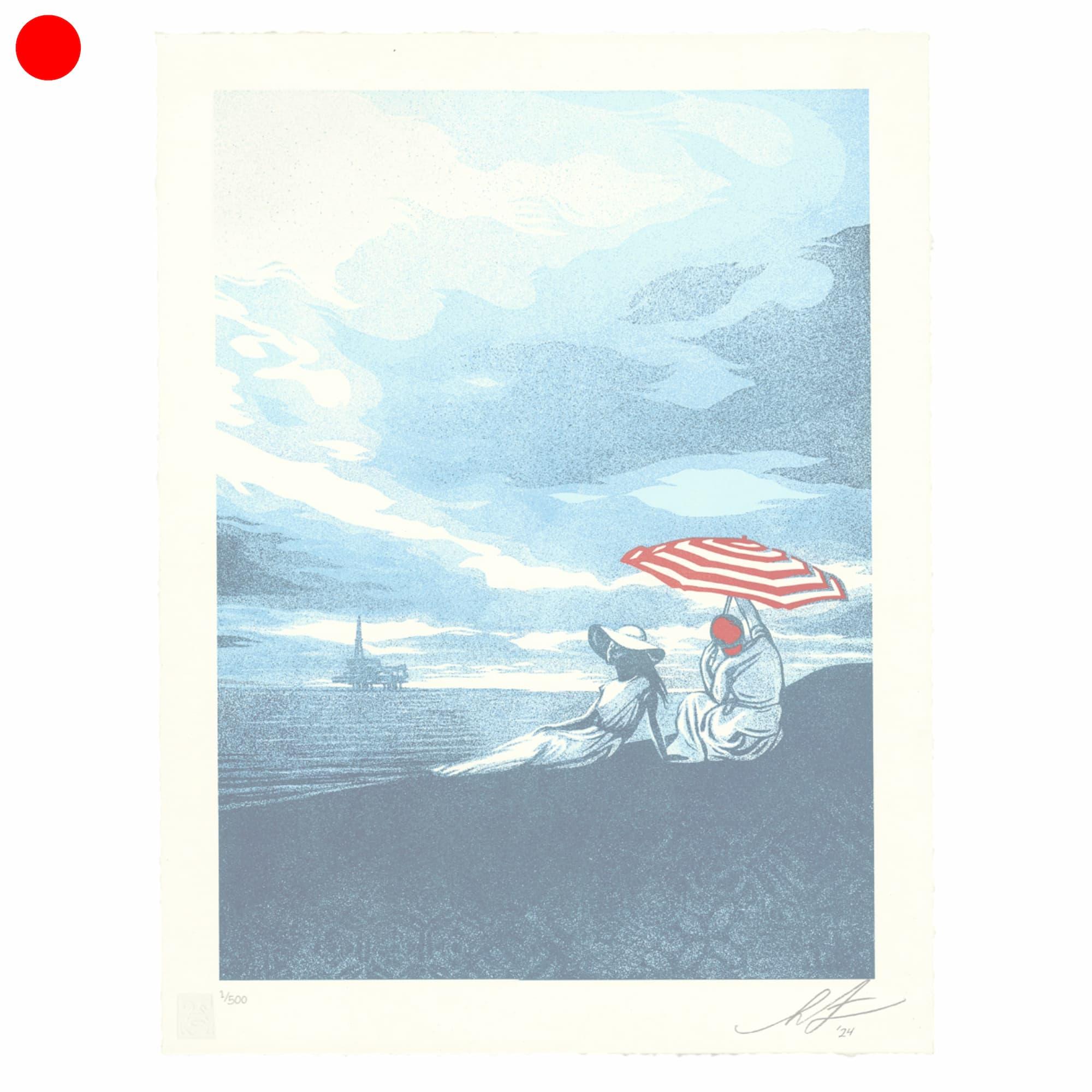 Shepard Fairey (Obey Giant) - Bliss at the cliff's edge - Letterpress
